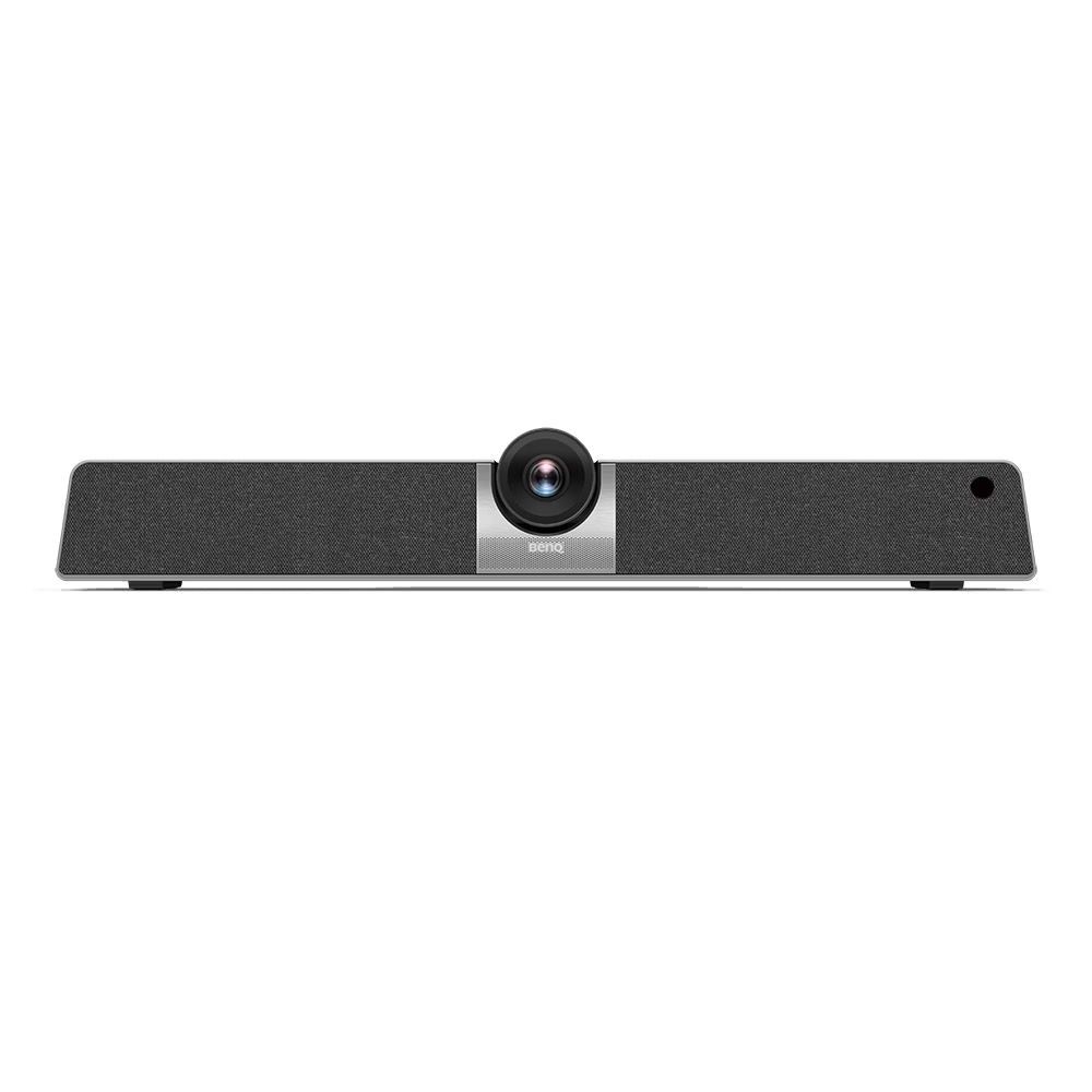 BenQ video conferencing soundbar with integrated camera and black speaker grille.
